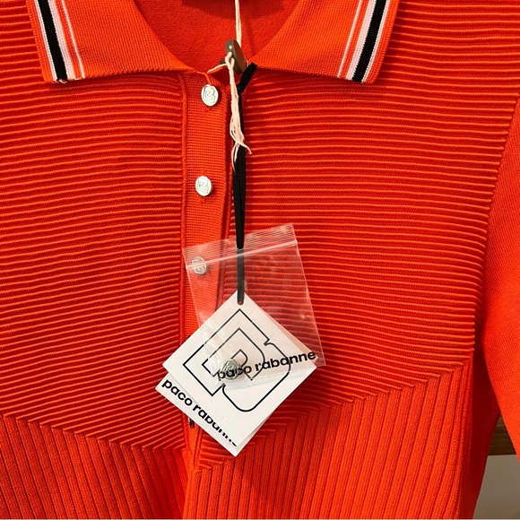 Paco Rabanne NWT Orange Polo Medium - Picture 3 of 7